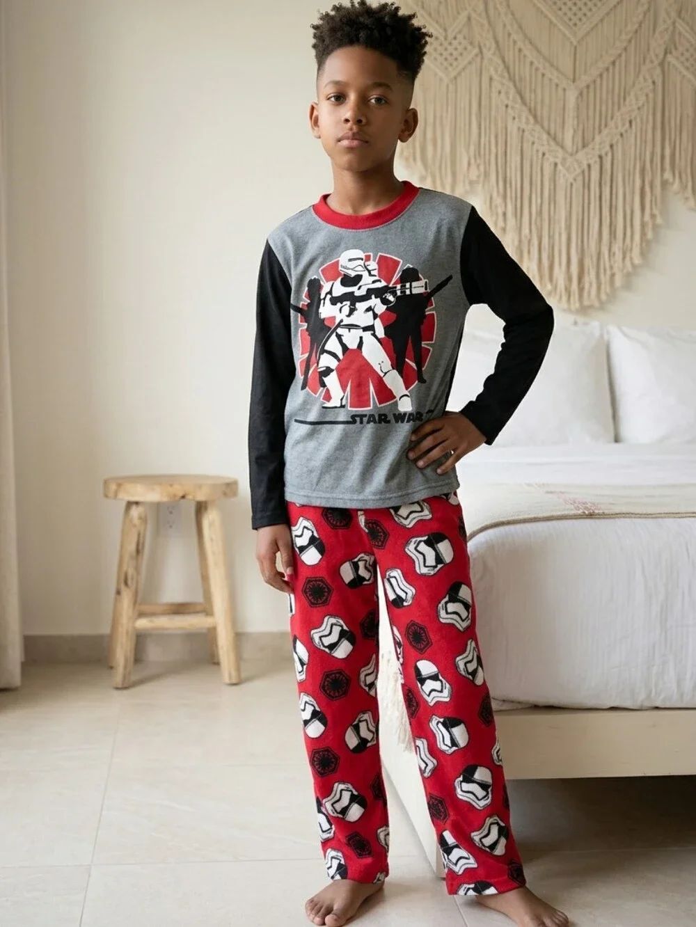 Star Wars Stormtrooper Boys Fleece Pajama Sleep Set 2 Piece Sleepwear Size 10
